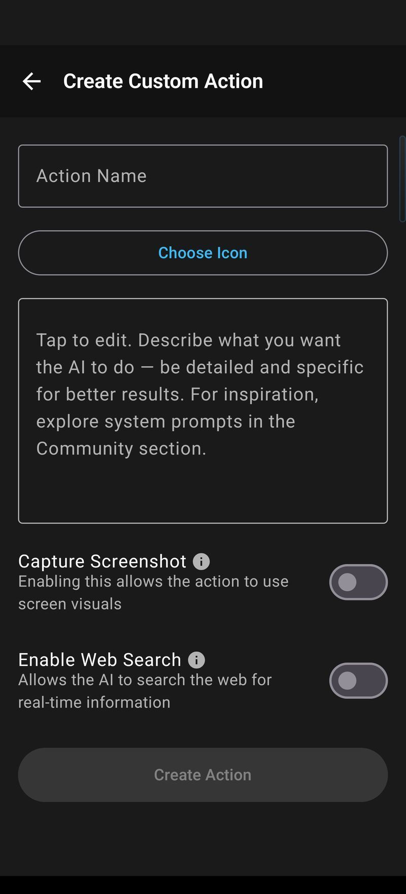 Create a custom AI action