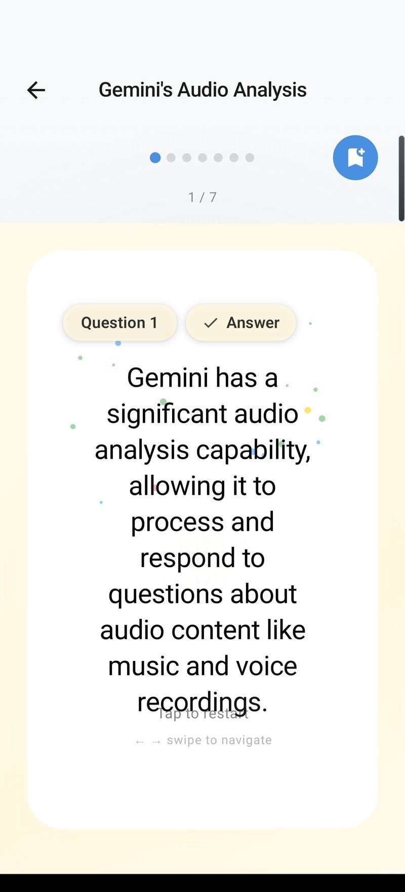Flashcard answer view on Android showing the flipped card